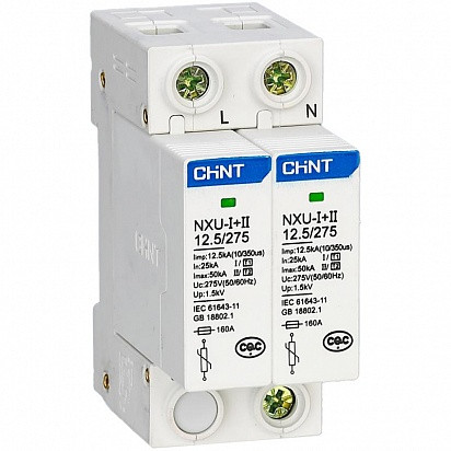 Ограничитель имп. перенапр. NXU-IIG/F 3P In=25kA Uc=440B Im=65kA (R)(CHINT)
