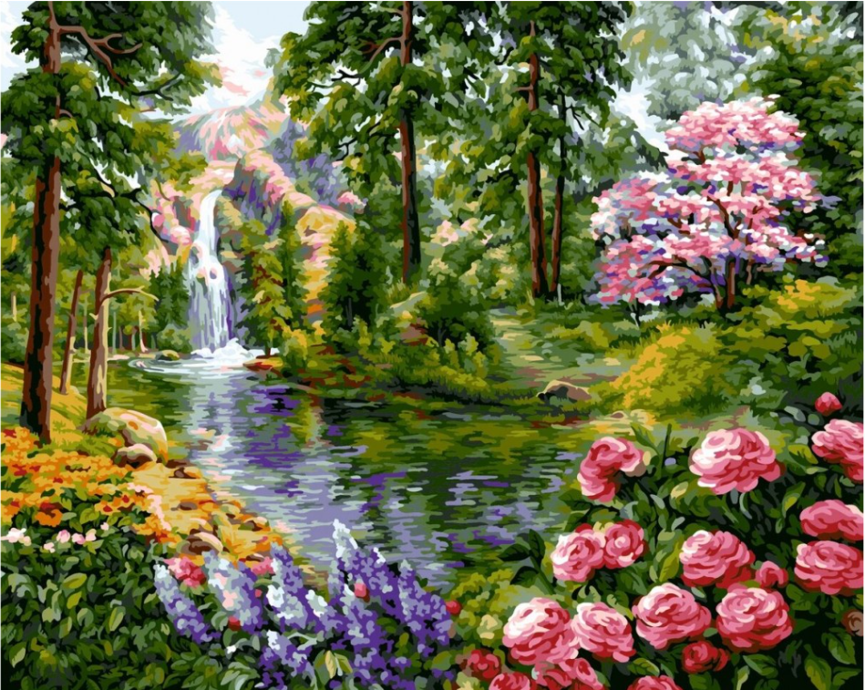 Набор для рисования картины по номерам "Райские сады"