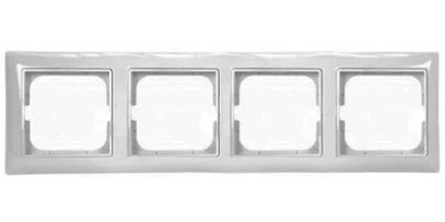 Рамка 4 поста, шале белый