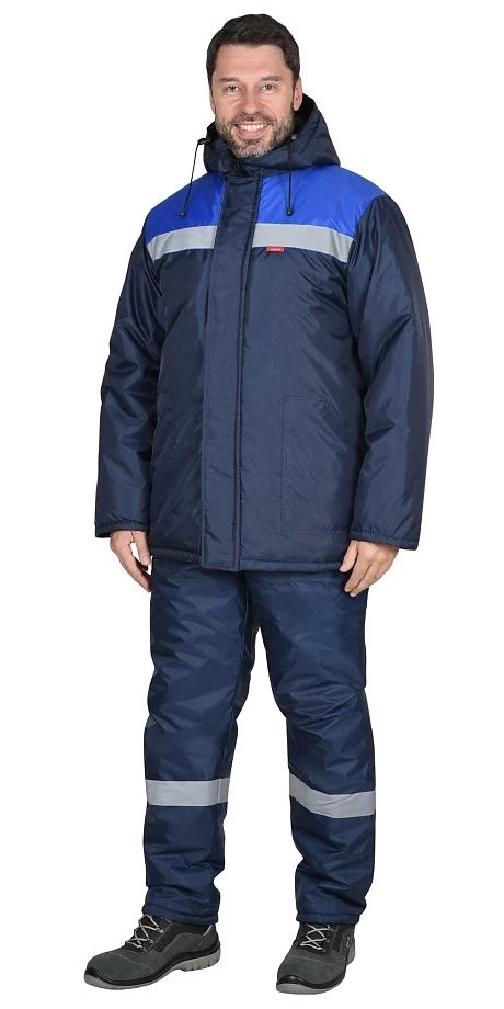 Костюм СИРИУС-РОСТ-НОРД куртка, п/к, т-синий с васильковым тк.Оксфорд - фото 1 - id-p127417725