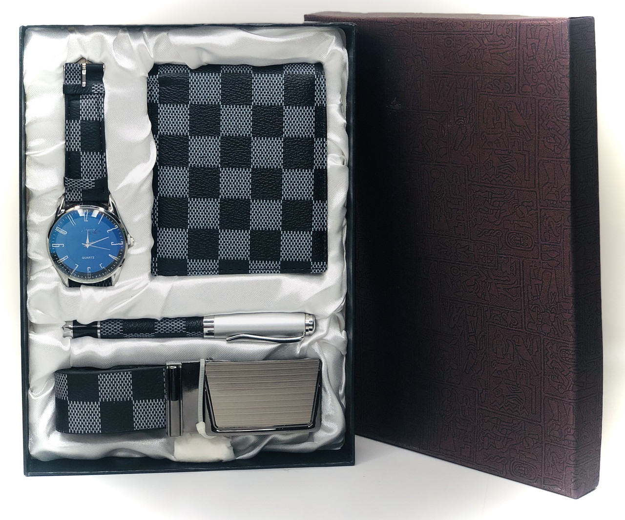 Подарочный набор мужской( Часы-хамелеон ( черный циферблат ), ремень, кошелек, ручка) - фото 1 - id-p167447650