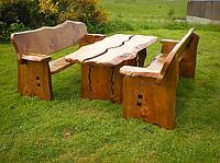 Набор садовой и банной мебели из массива дуба "Ружанский" Люкс"1,6 метра 3 предмета