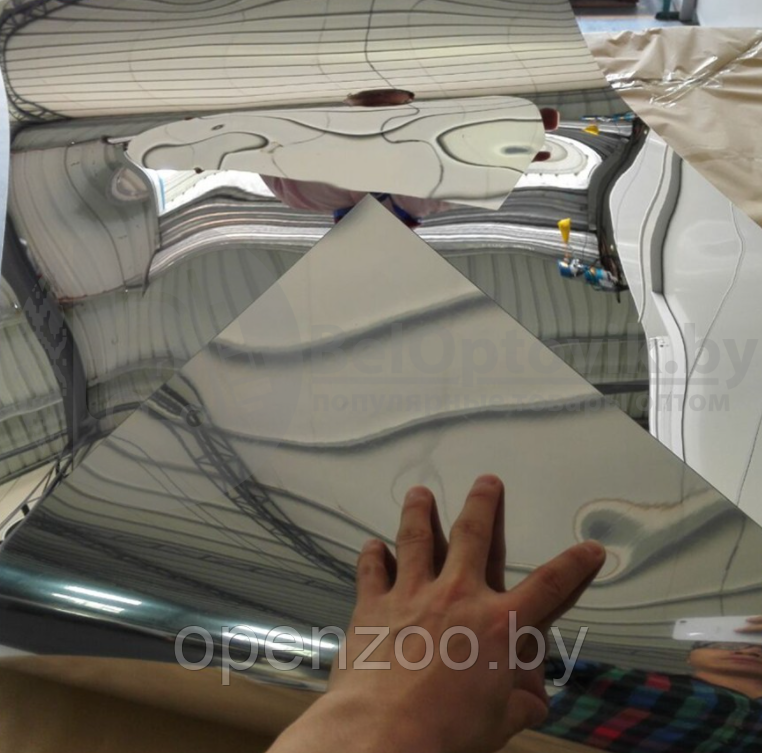 Зеркальный гибкий ПВХ пластик (небьющееся зеркало) , закругленные углы. Зеркальные пластиковые панели - фото 8 - id-p167460539