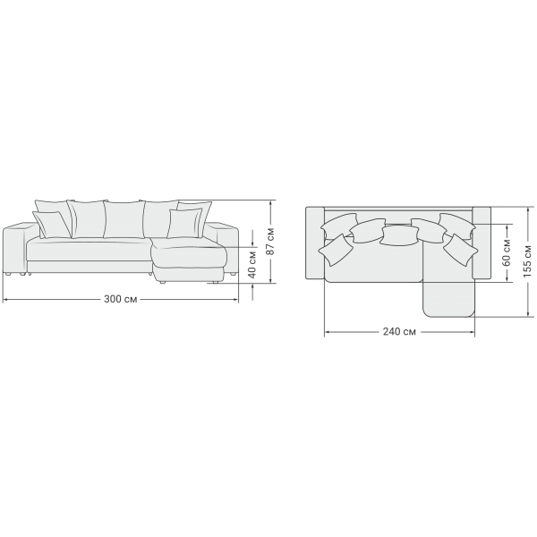 Угловой диван Дубай 2,0 угол рогожка Malmo бежевый, шоколад - фото 3 - id-p167460211