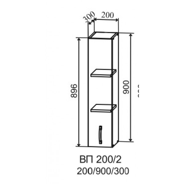 Шкаф верхний ВП 200 с дверцей - фото 3 - id-p167460331