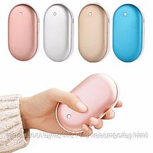 Грелка для рук и аккумулятор Power Bank Pebble Hand Warmer 5000 мАч Розовый, фото 3