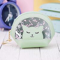 Кошелёк "Smiling sleeping cat", green