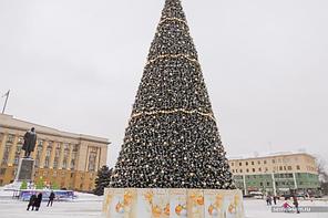 Новогодний шар глянцевый, диаметр 100 мм, фото 2