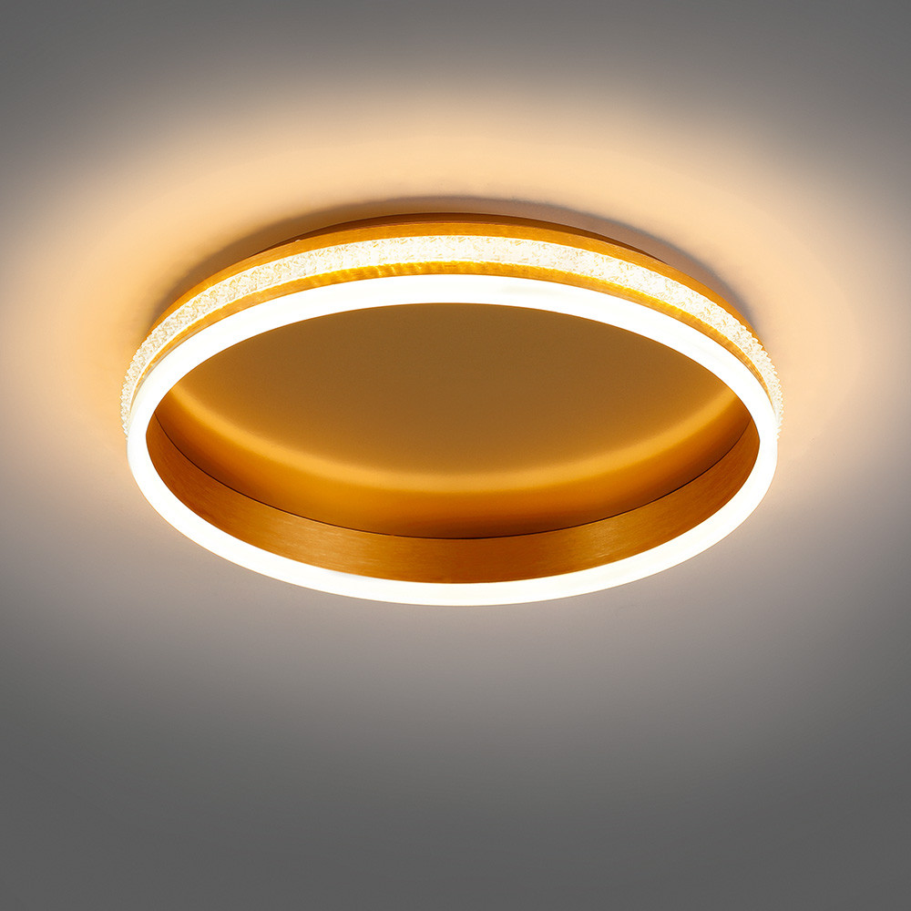 Потолочный золотой светильник AL5880 Shining ring 80W с пультом - фото 3 - id-p167487416