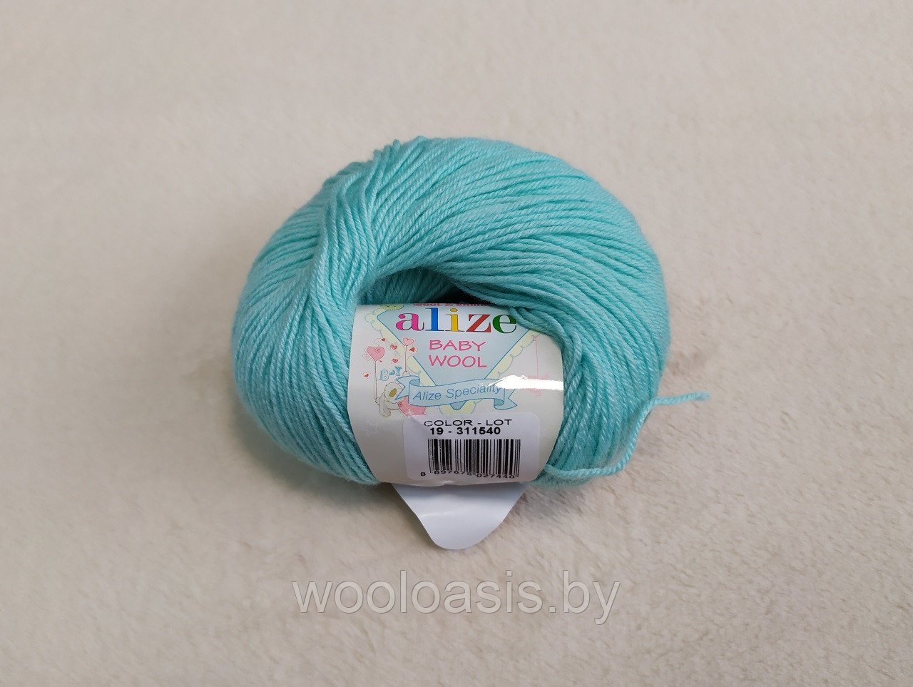 Пряжа Alize Baby Wool, Ализе Беби Вул, турецкая, шерсть, акрил, бамбук, для ручного вязания (цвет 19)