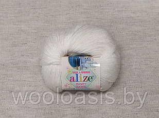 Пряжа Alize Baby Wool, Ализе Беби Вул, турецкая, шерсть, акрил, бамбук, для ручного вязания (цвет 55)