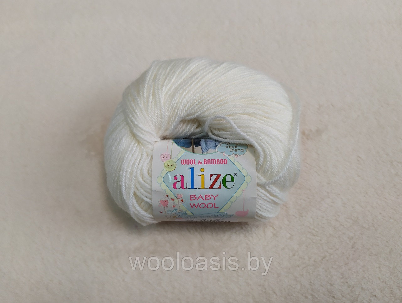 Пряжа Alize Baby Wool, Ализе Беби Вул, турецкая, шерсть, акрил, бамбук, для ручного вязания (цвет 62)