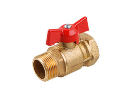 Кран шаровый 1/2" (Ду 15) Нар./Внутр. бабочка, Цветлит стандарт