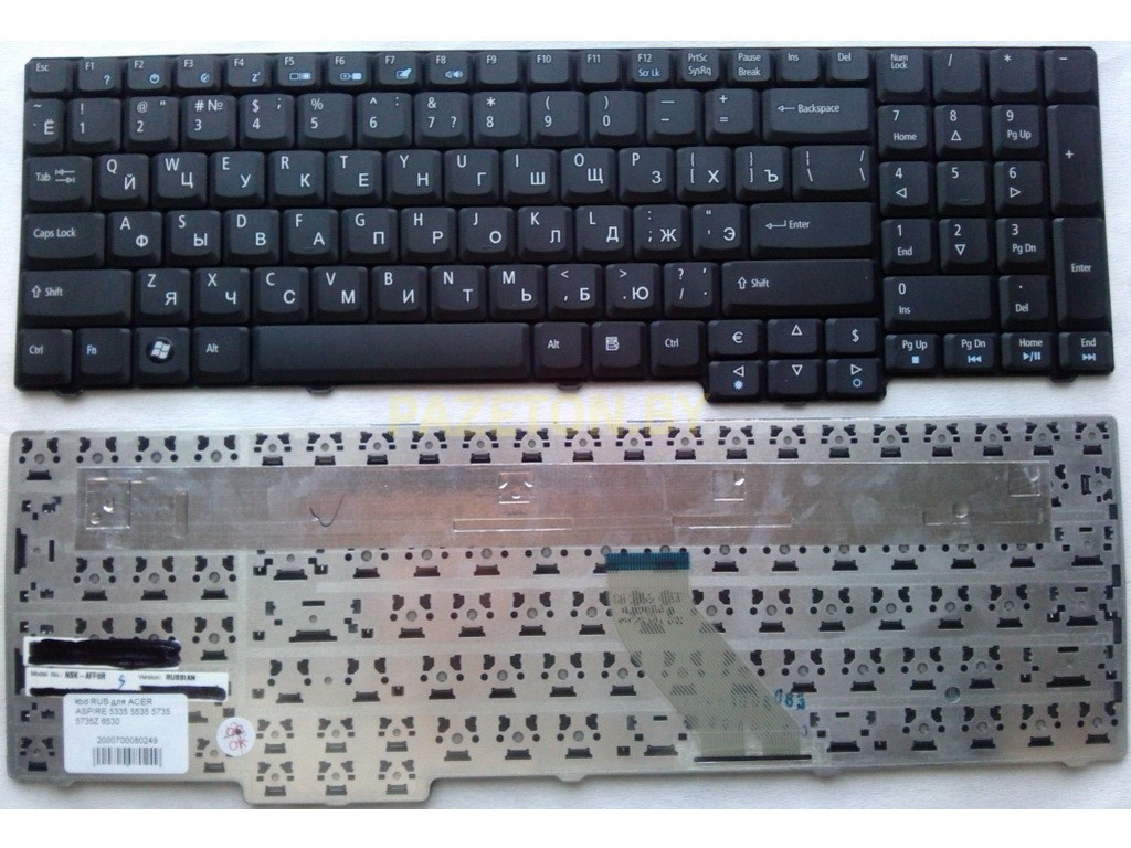 Клавиатура для ноутбука ACER ASPIRE 5335 5535 5735 5735Z 6530 и других моделей ноутбуков