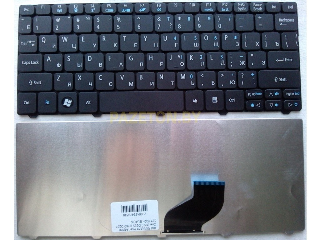 Клавиатура для ноутбука Acer Aspire One D270 D255 D260 D257 521 532h черная и других моделей ноутбуков