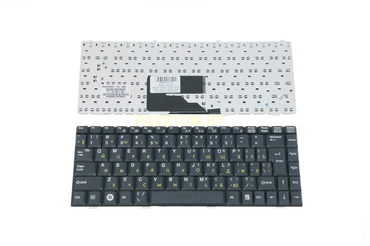 Клавиатура для ноутбука Amilo Pro V2030 V2035 V2055 V3515 Li1705 L1310 L1310G A1655 L7320GW черна и других - фото 1 - id-p94238880