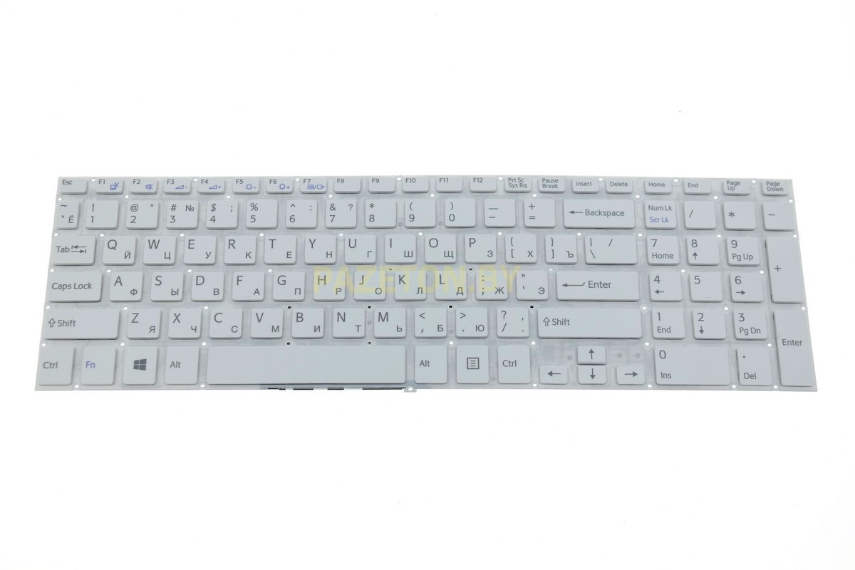 Клавиатура для ноутбука SONY Vaio SVF15 белая и других моделей ноутбуков - фото 1 - id-p94239201