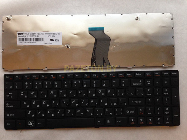 Клавиатура для ноутбука Lenovo Ideapad V580C Z570 Z570 Z575 черная