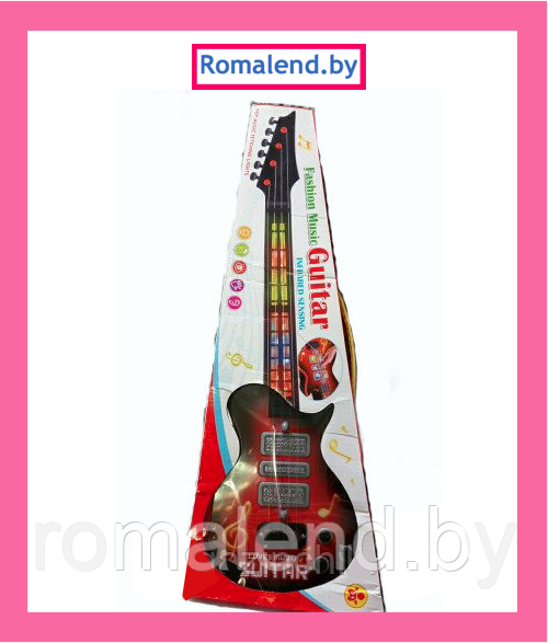 Игрушечная музыкальная электрическая гитара со световыми эффектами. 4 струны SS201008/939A - фото 1 - id-p167540548
