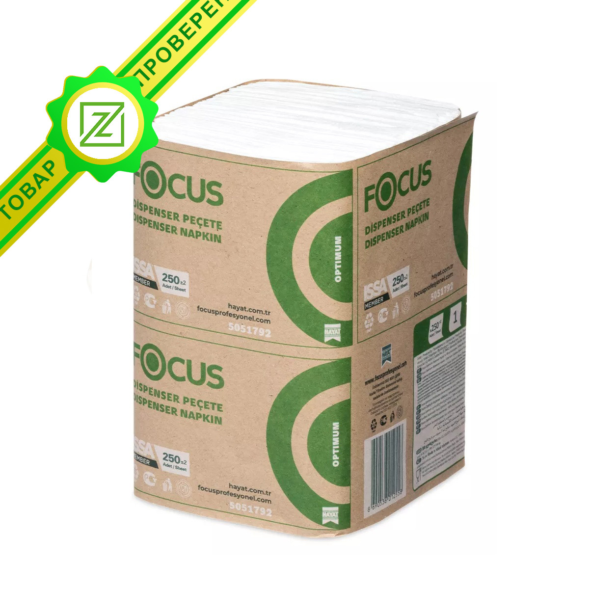 Диспенсерные салфетки Focus Optimum 1-слойные