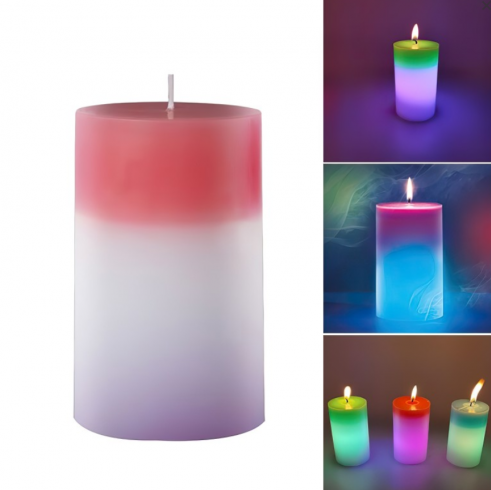 Восковая свеча Candled Magic 7 Led меняющая цвет (на светодиодах) - фото 1 - id-p167543810