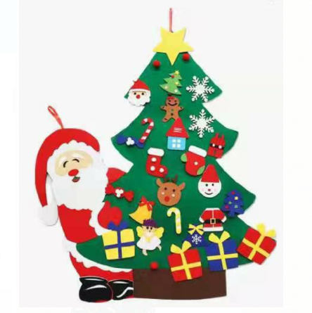 Елочка из фетра с новогодними игрушками Merry Christmas, 80 х 70 см - фото 1 - id-p167545439