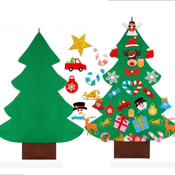 Елочка из фетра с новогодними игрушками Merry Christmas, 80 х 70 см - фото 5 - id-p167545439