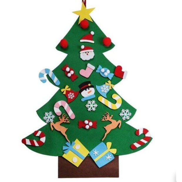 Елочка из фетра с новогодними игрушками Merry Christmas, 80 х 70 см - фото 6 - id-p167545439