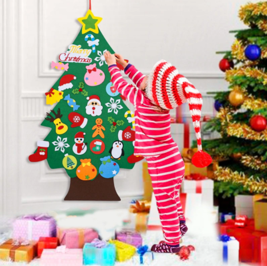 Елочка из фетра с новогодними игрушками Merry Christmas, 80 х 70 см - фото 5 - id-p167545459