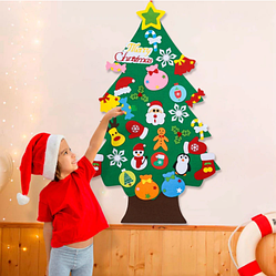 Елочка из фетра с новогодними игрушками Merry Christmas, 80 х 70 см