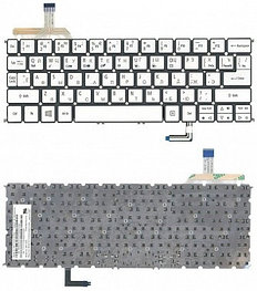 Клавиатура для ноутбука Acer Aspire S7-191 серебристая с подсветкой