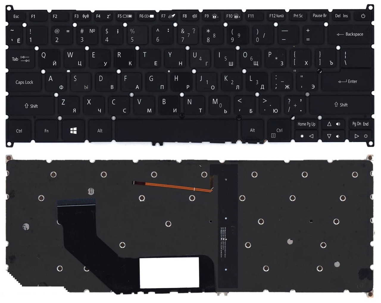 Клавиатура для ноутбука Acer Swift 5 SF514-51 черная с подсветкой