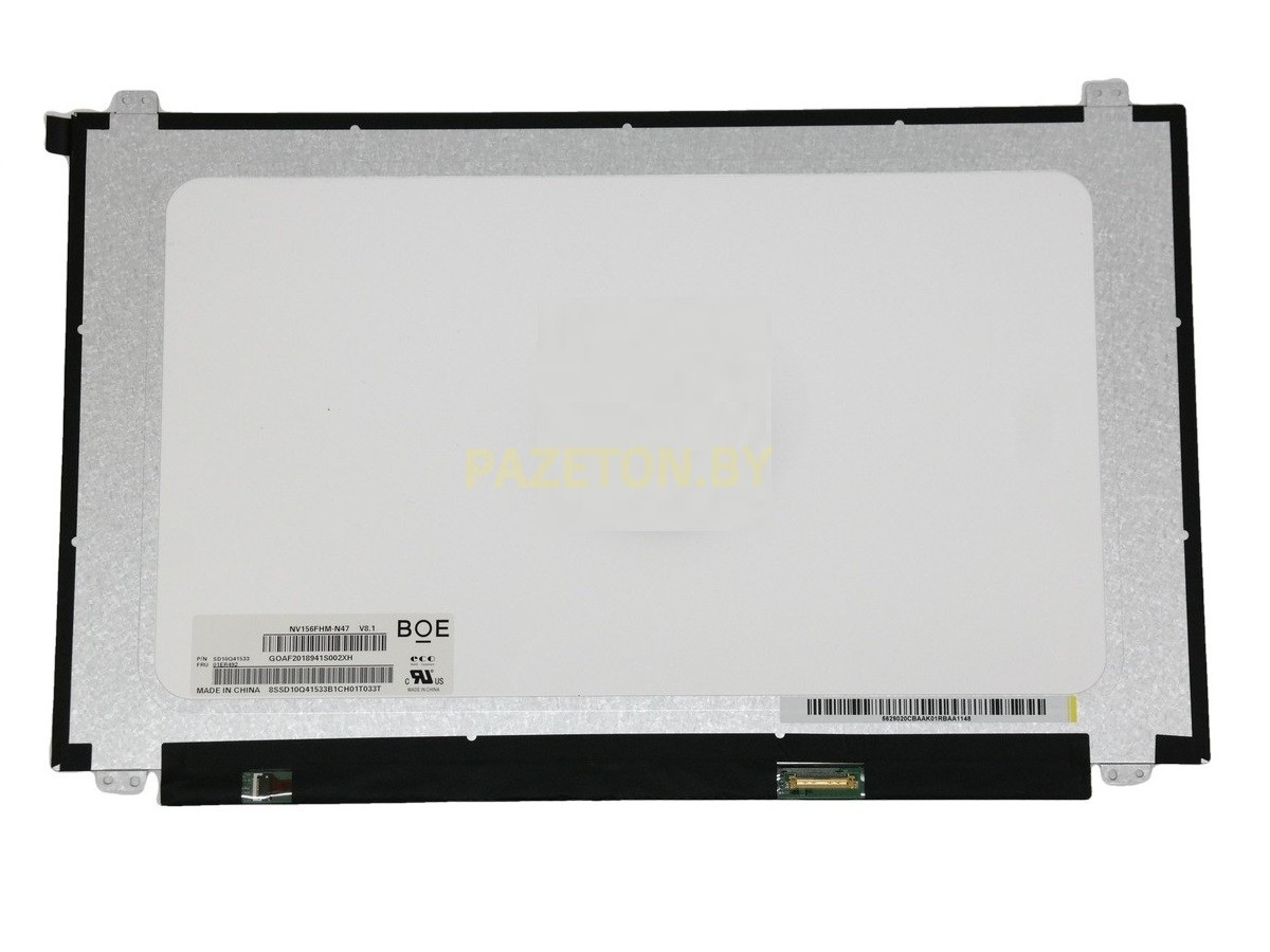 Экран ноутбука 15,6" LED 1920x1080 NV156FHM-N47 30PIN матовая NEW BOE (IPS type) малый размер верх-низ - фото 1 - id-p126693592