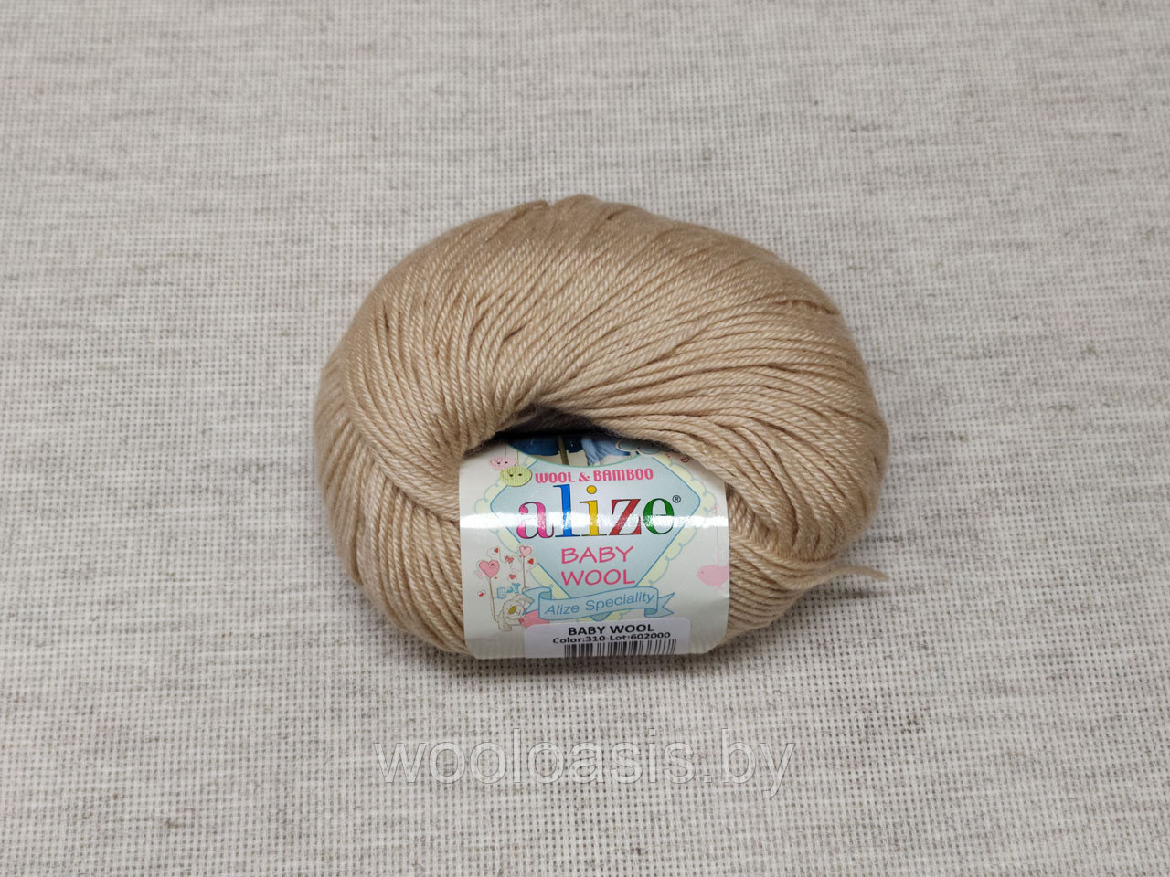 Пряжа Alize Baby Wool, Ализе Беби Вул, турецкая, шерсть, акрил, бамбук, для ручного вязания (цвет 310)
