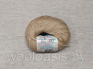 Пряжа Alize Baby Wool, Ализе Беби Вул, турецкая, шерсть, акрил, бамбук, для ручного вязания (цвет 310)