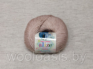 Пряжа Alize Baby Wool, Ализе Беби Вул, турецкая, шерсть, акрил, бамбук, для ручного вязания (цвет 382)