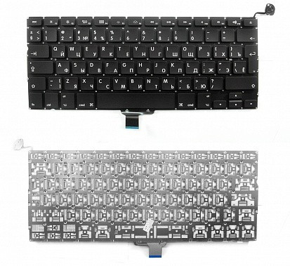 Клавиатура для ноутбука Apple MacBook A1278 черная, большой Enter