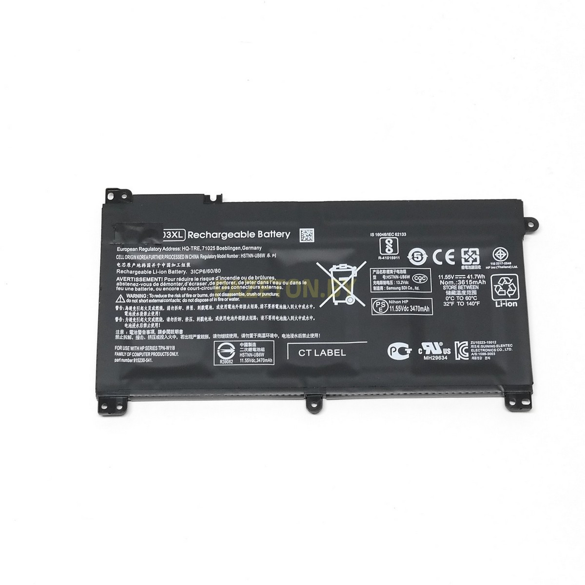 Батарея для ноутбука HP TPN-W118 li-pol 11,55v 41,5wh черный