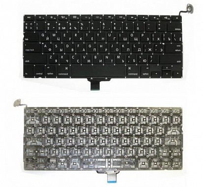 Клавиатура для ноутбука Apple MacBook A1278 черная, плоский Enter - фото 1 - id-p167549512