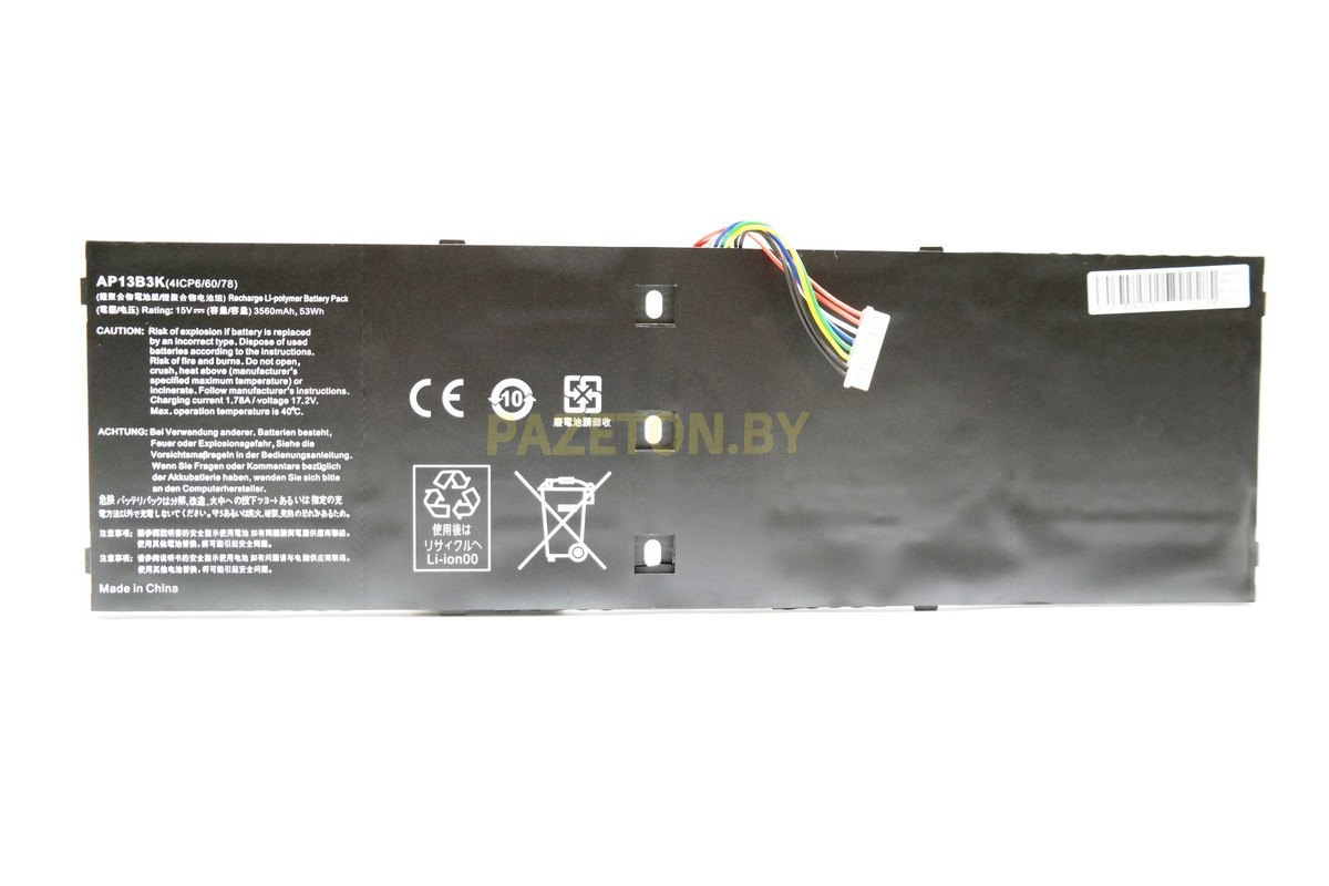 4ICP6/60/78 AP13B3K KT.00403.013 батарея для ноутбука li-pol 15v 3560mah черный, фото 1