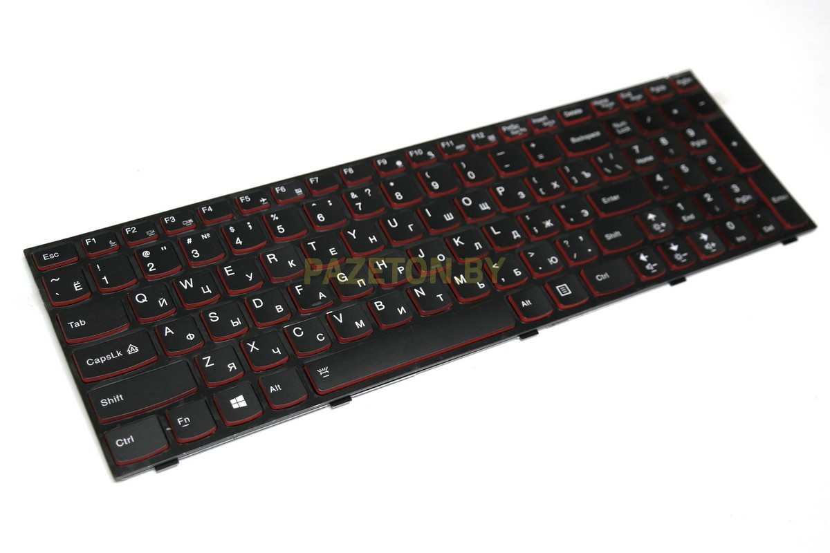 Клавиатура для ноутбука lenovo Ideapad y510 y510p y590 y590n черная красная подсветка - фото 2 - id-p135120662