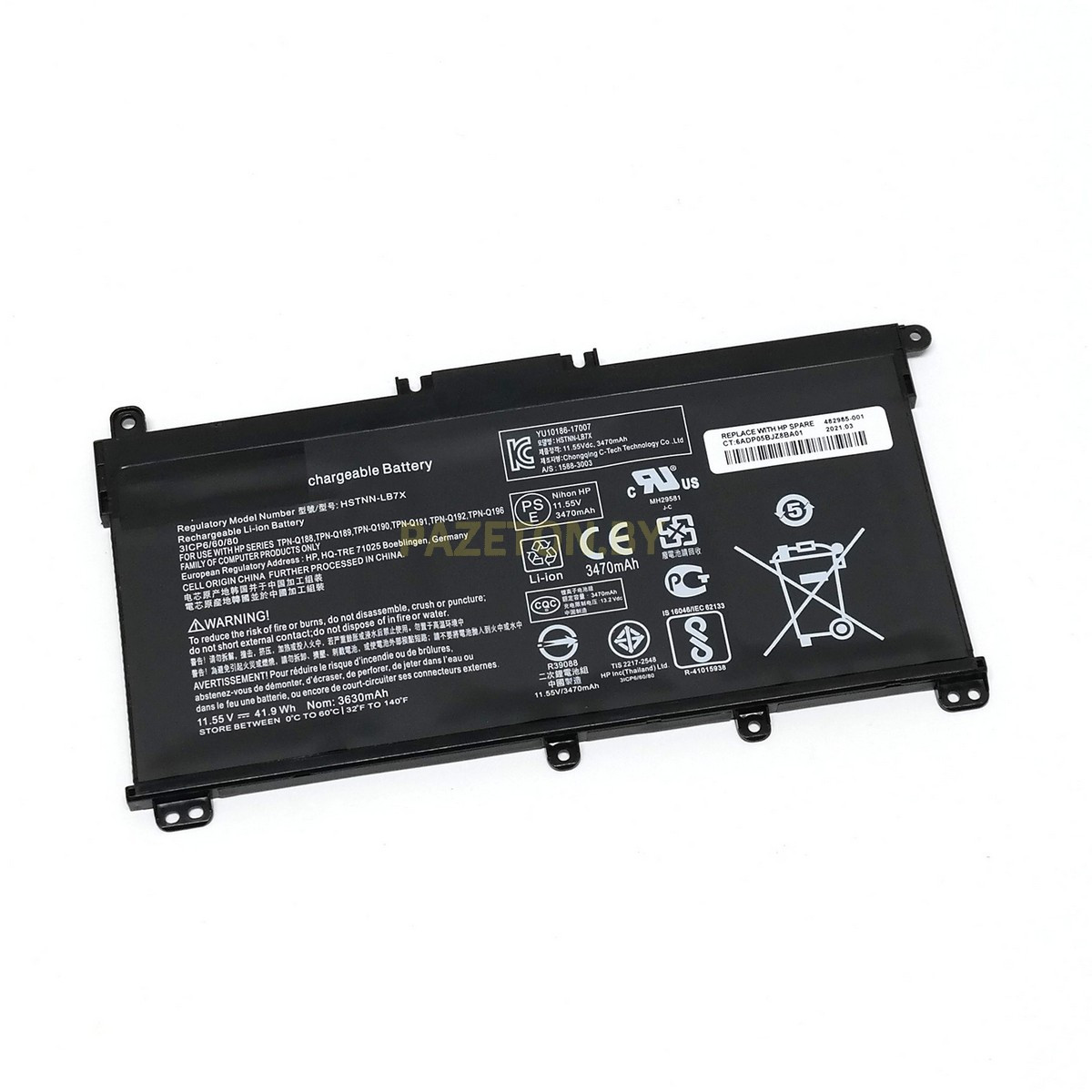Аккумулятор для ноутбука HP Pavilion 14-BP li-pol 11,55v 41,9wh черный, фото 1