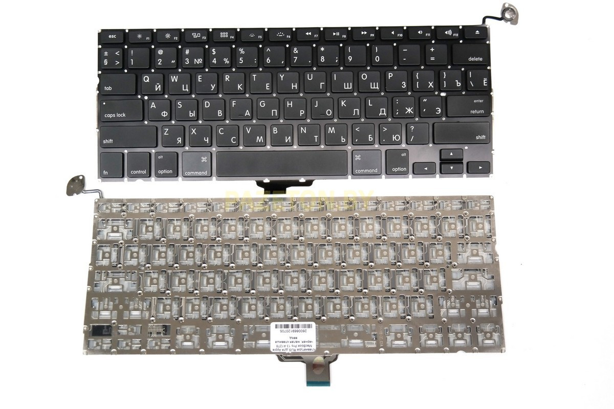 Клавиатура для ноутбука Apple MacBook Pro 13 A1278 Черная горизонтальная кнопка ввода