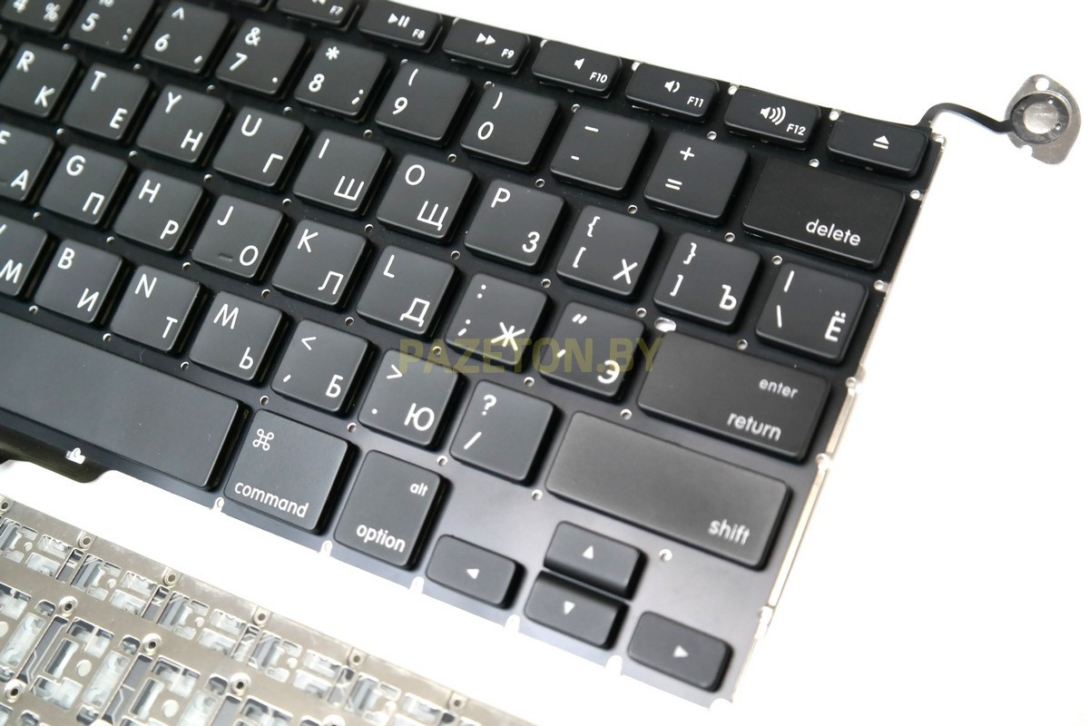 Клавиатура для ноутбука Apple MacBook Pro 13 A1278 Черная горизонтальная кнопка ввода - фото 3 - id-p130184944
