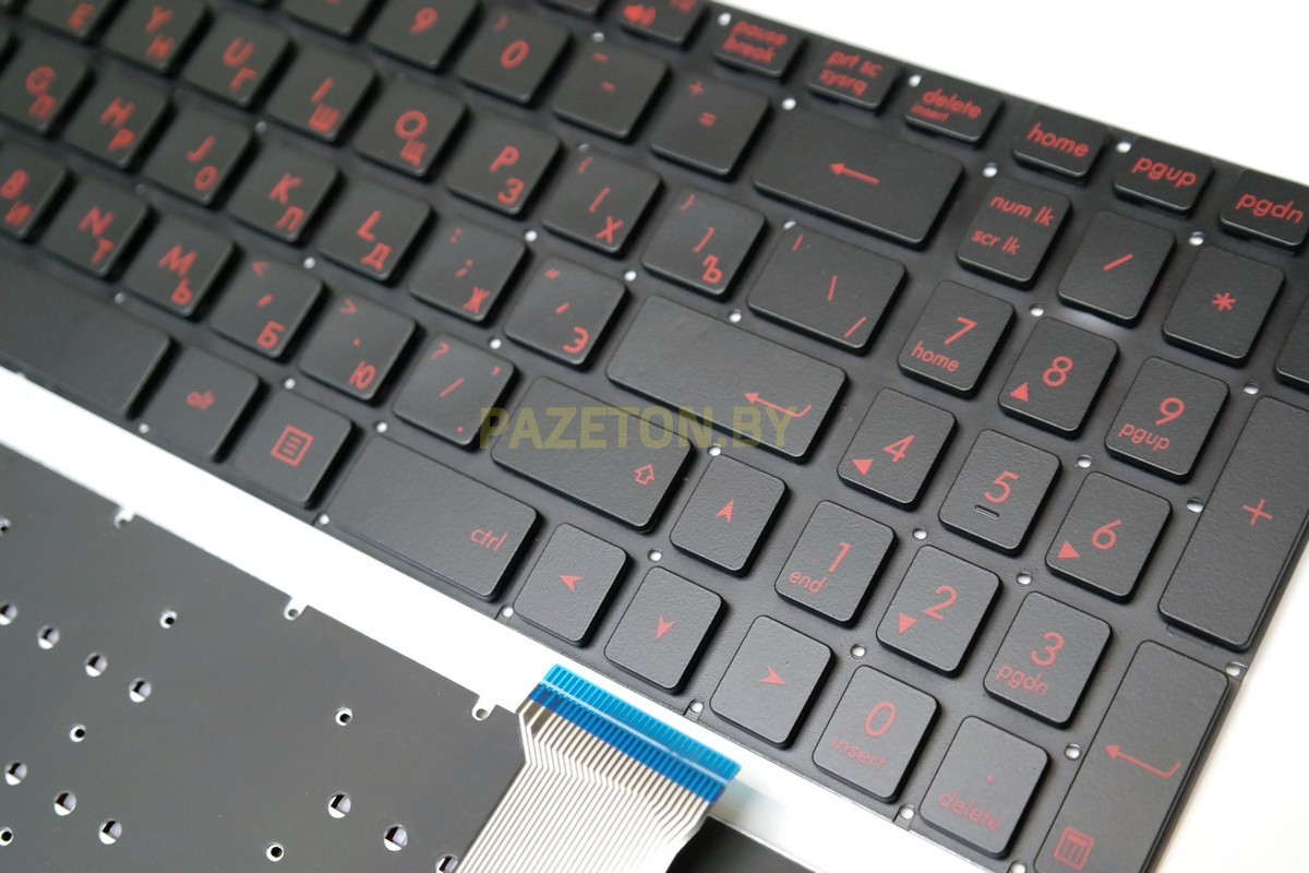 Клавиатура для ноутбука Asus G551 G771 GL552 GL752 черная подсветка красная - фото 3 - id-p130184948