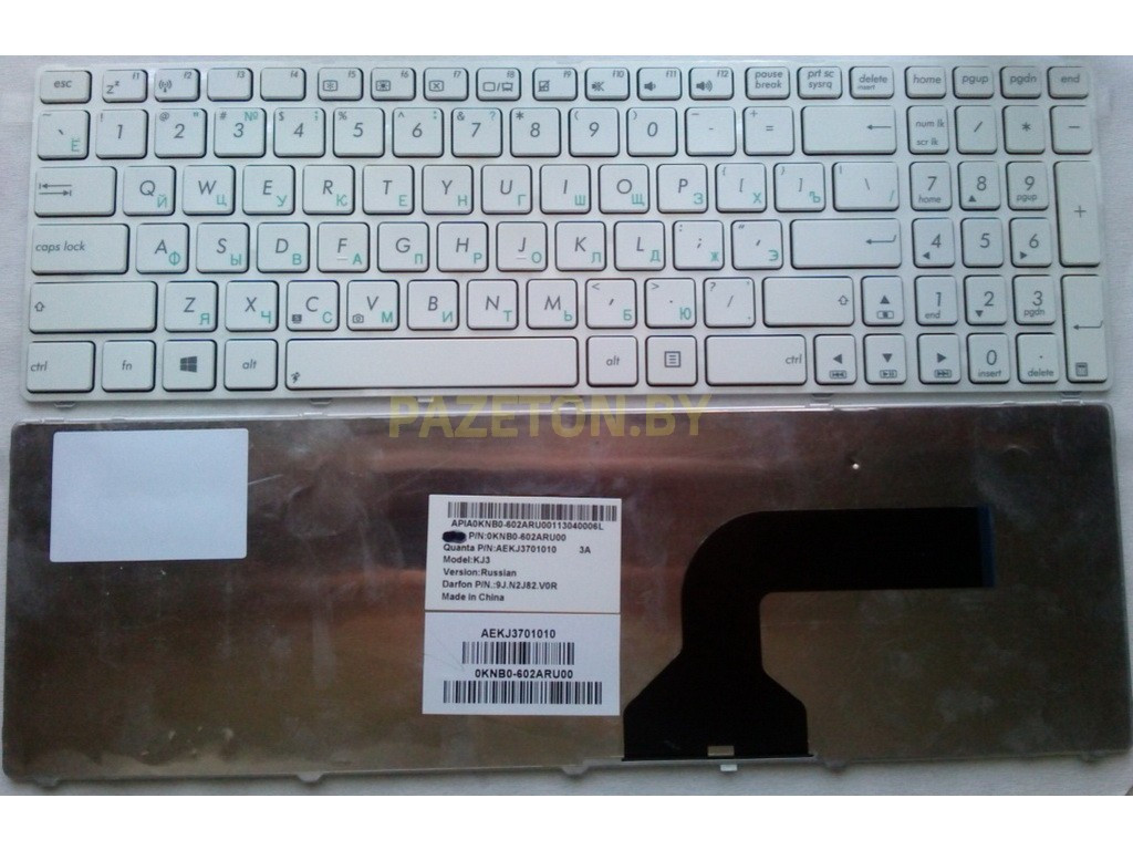 Клавиатура для ноутбука Asus K52JB K52JC K52JK K52JR ramka белая и других моделей ноутбуков
