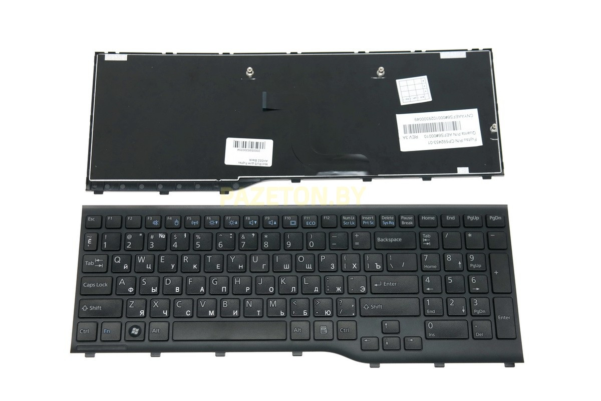 Клавиатура для ноутбука Fujitsu AH552 черная и других моделей ноутбуков