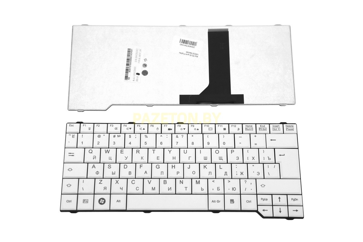 Клавиатура для ноутбука Fujitsu V6535 белая и других моделей ноутбуков