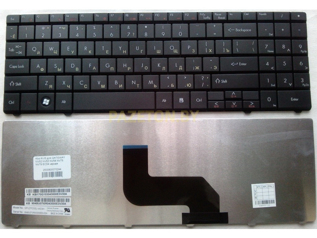 Клавиатура для ноутбука GATEWAY NV52 NV53 NV54 NV78 NV79 EC54 черная и других моделей ноутбуков