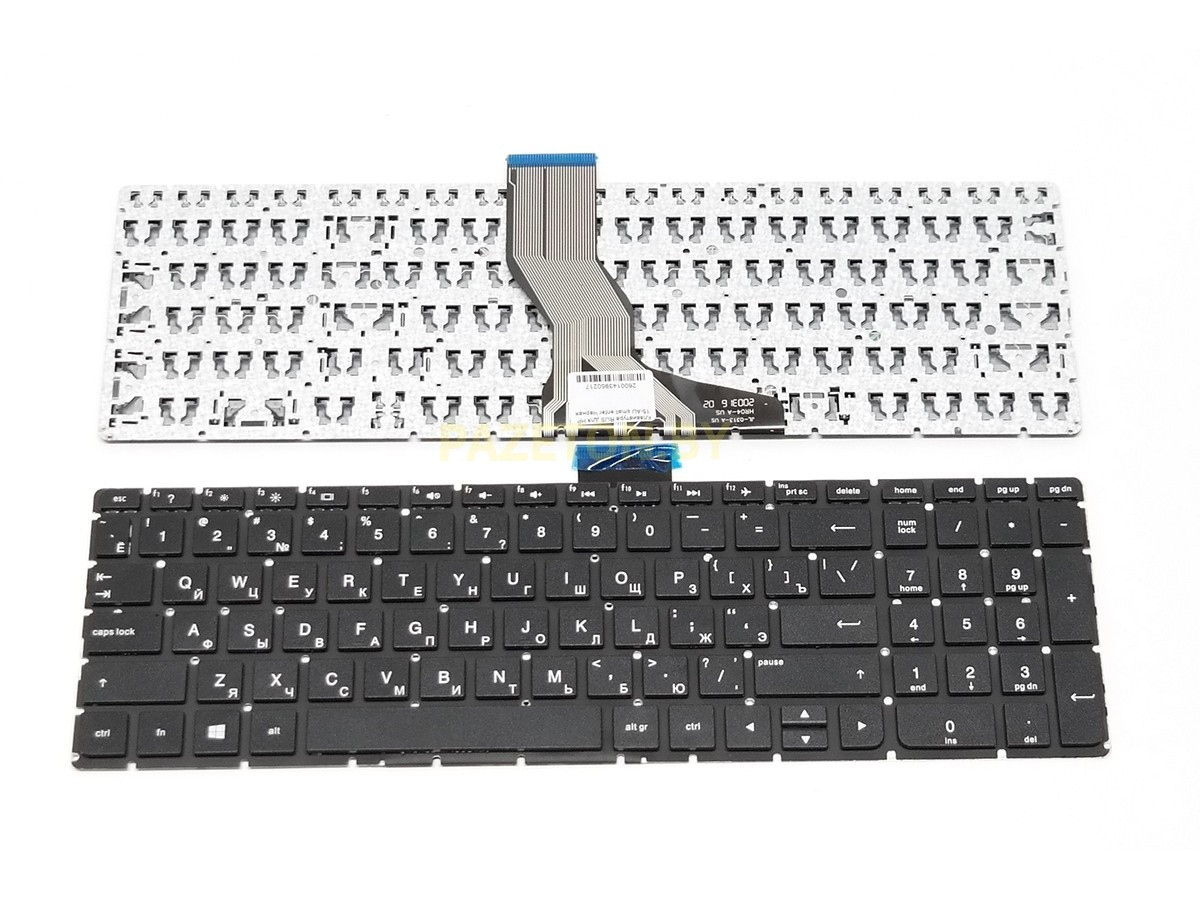 Клавиатура для ноутбука HP 15-ab 15-ak 15-AU 15-bc 15-bk 17-g 17-AB гоизонтальный ввод Черная